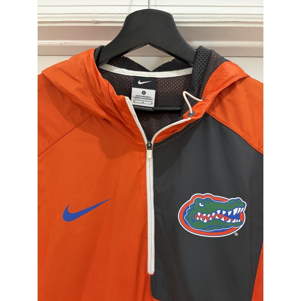 Nike Florida Gators Anorak Jacket M Orange Blue Windbreaker Pullover Hoodie